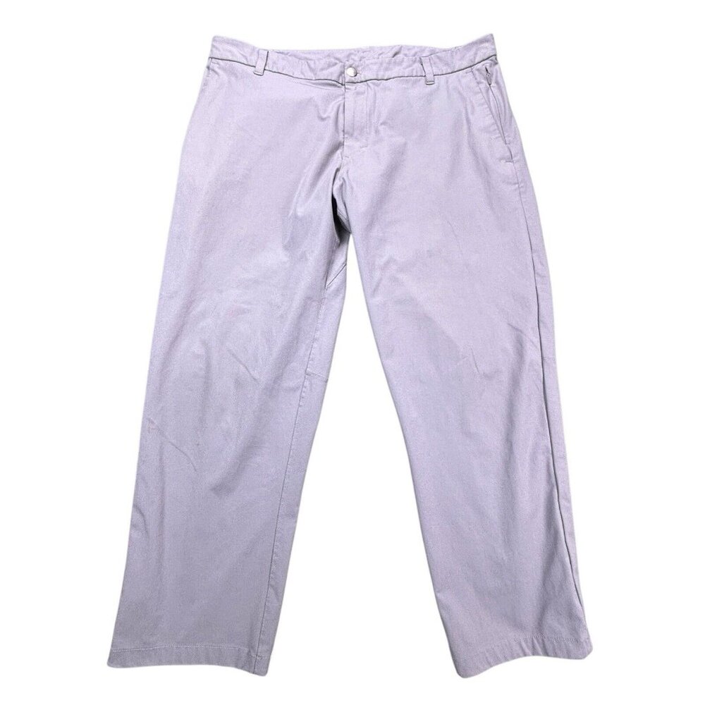 Lululemon Commission Pants Mens 38 Gray Classic Warpstreme Chinos M5AEYS